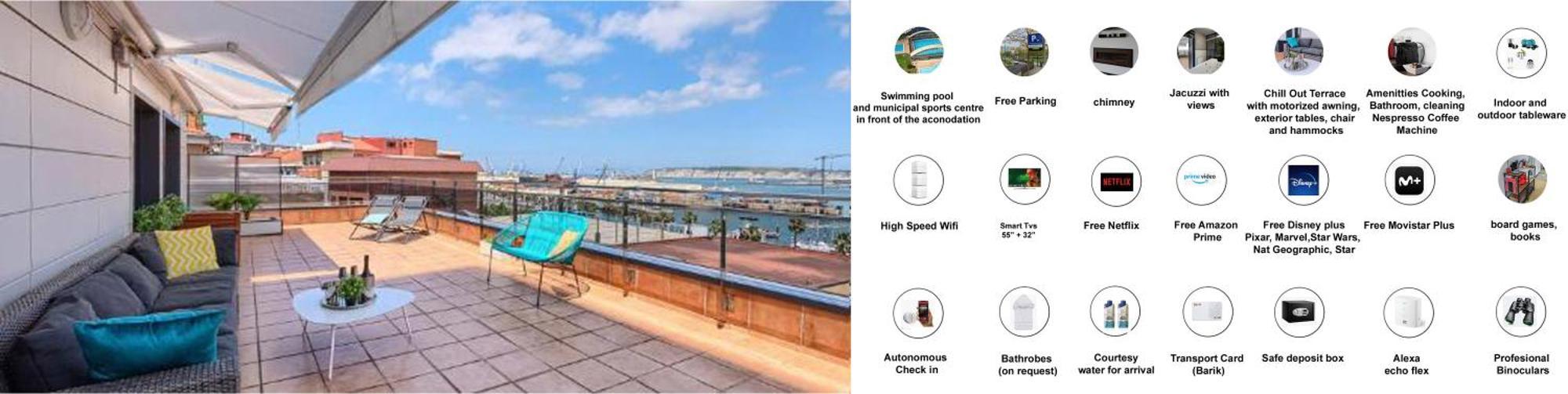 Апартаменты Atico Lujo Costa Vasca Bilbaoterraza Mar Jacuzi Santurtzi Экстерьер фото